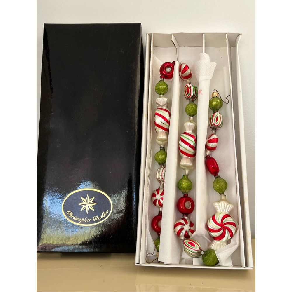 Christopher Radko “Penny Candy” Glass Garland 1997 Retired 3’ - Picture 3 of 7